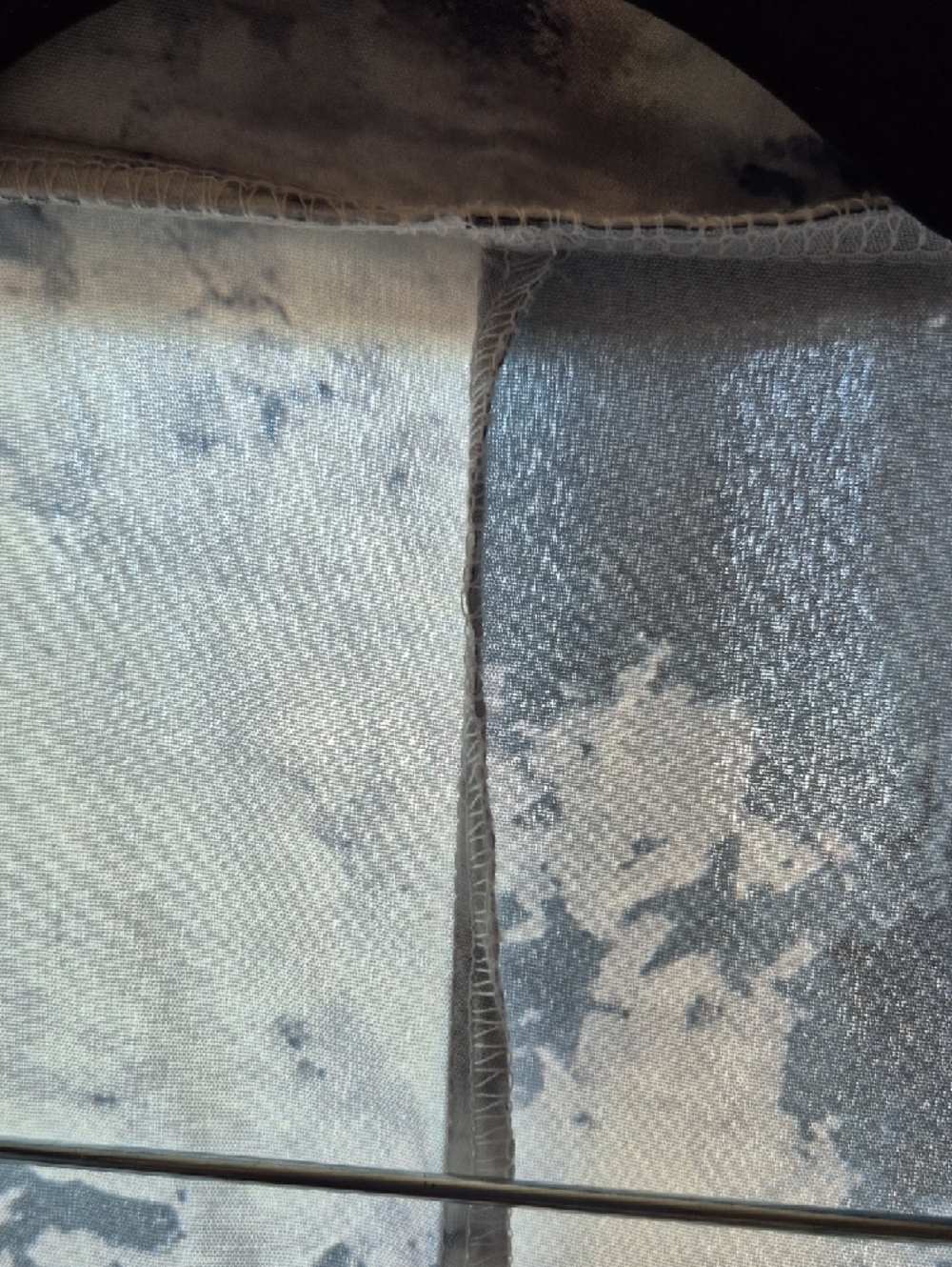 2XL Women's Tie-Dye Lightweight Long Blazer Jacket - Blue/Gray/White - Picture 4 of 12